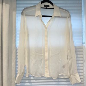 Bebe White Sheer Top Small